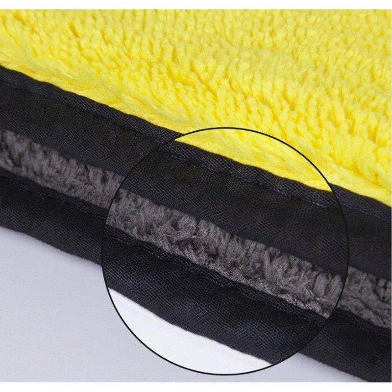 Product image Bunda Kaya Store - Kain Lap Mobil Microfiber Dua Sisi 30x30 Cm Kuning Abu