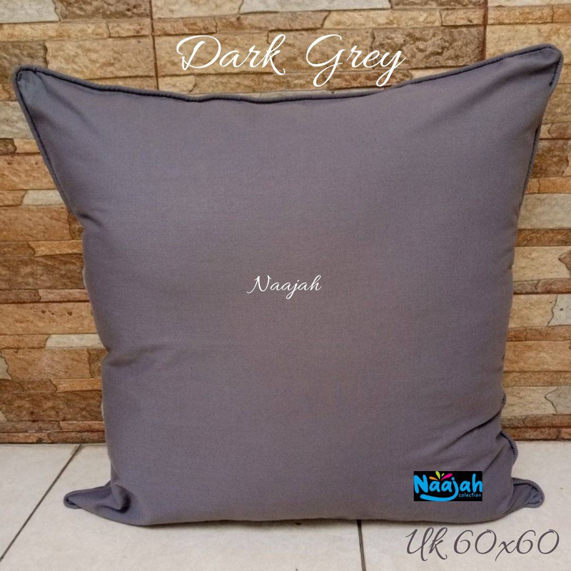 Product image By Najah Aef - Sarung Bantal Sofa Dark Grey Sarungnya Aja 40x40cm Grey