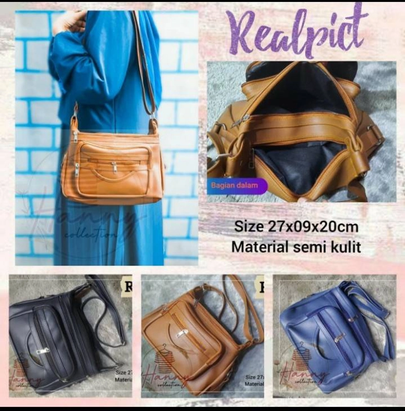 Product image Hanny Collection - Tas Selempang Wanita Emerald 27 x 9 x 20 cm Navy