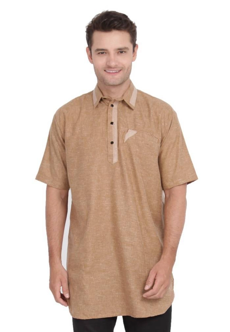 Product image CBR Six Kurta Tangan Pendek Cotton Pria MMC 004 L Coklat