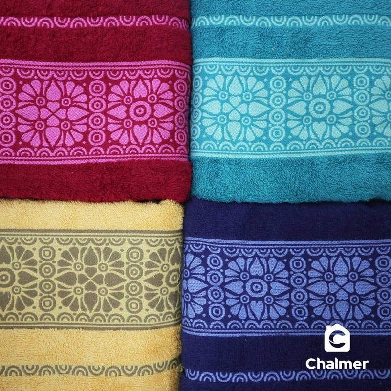 Product image Handuk Mandi Chalmer 70x135 Motif Majja Handuk Mandi Dewasa Ukuran Besar 70 X 135 Cm Navy