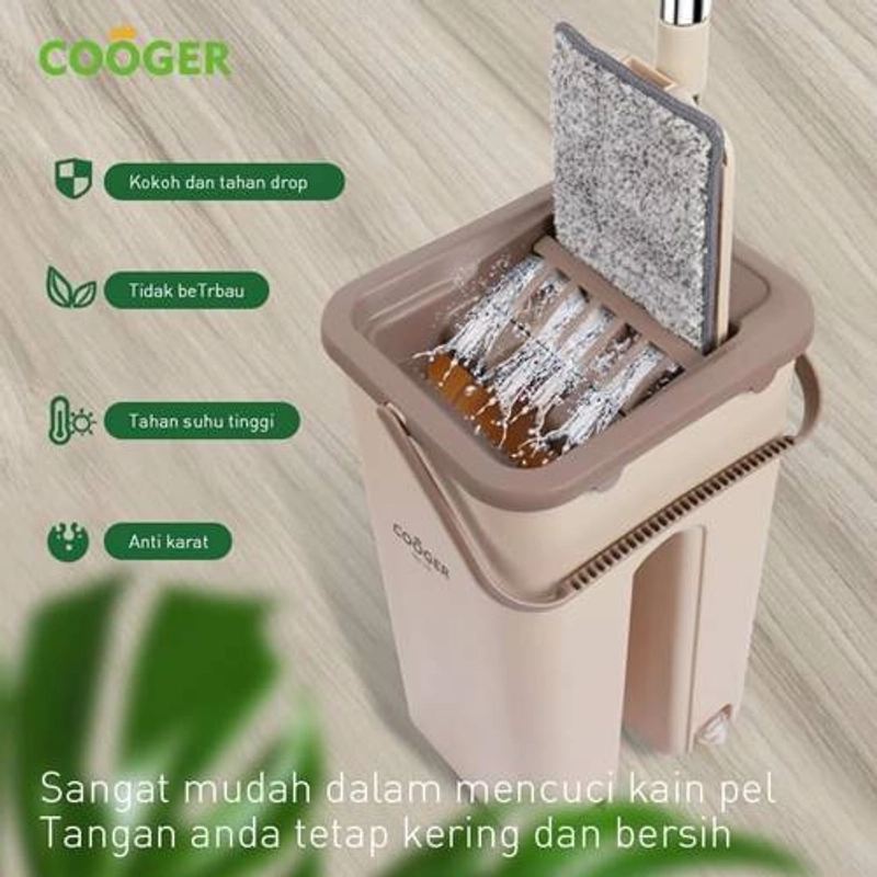 Product image COOGER hands-free dry and wet mop set  19 x 16 x 19 cm Beige