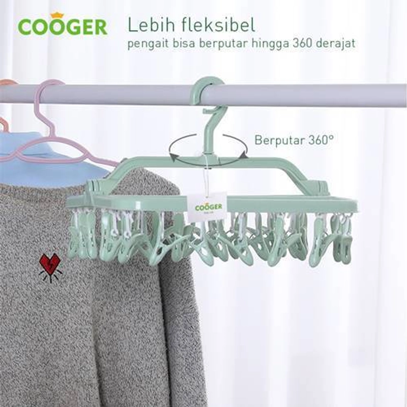 Product image COOGER 32 Clip Windproof Hanger  36 x 11 x 13cm Green