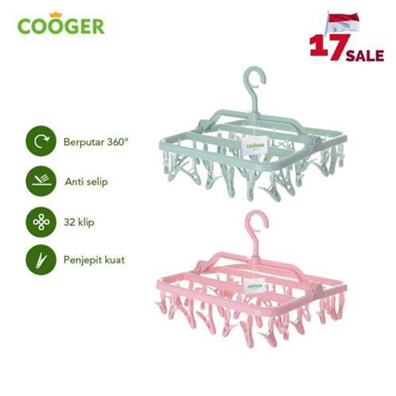 Product image COOGER 32 Clip Windproof Hanger  36 x 11 x 13cm Green