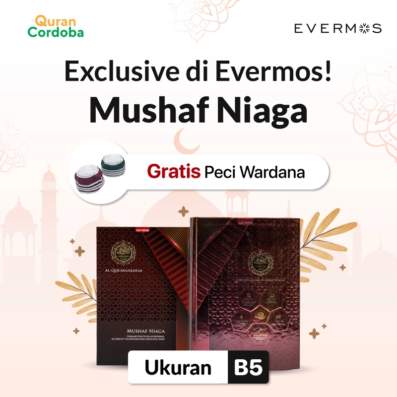 Product image Cordoba X - Al Quran Mushaf Niaga B5 Gratis Peci Rajut Cover Merah