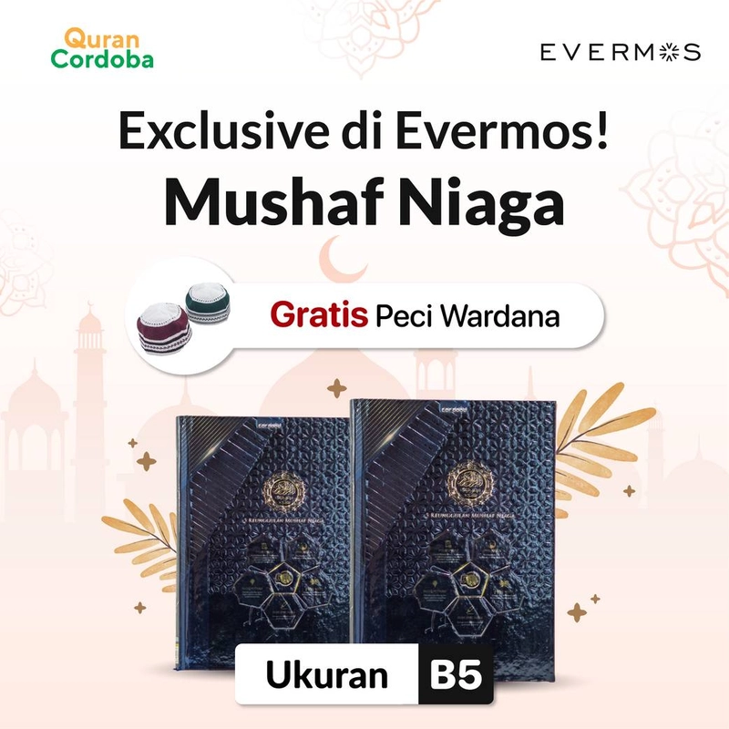 Product image Cordoba X - Al Quran Mushaf Niaga B5 Gratis Peci Rajut Cover Biru