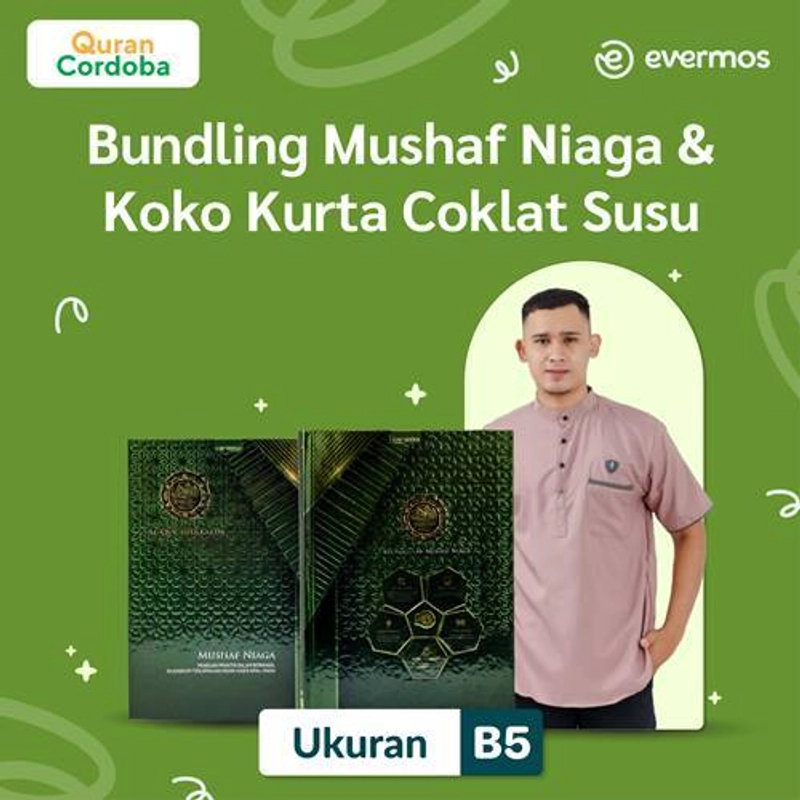 Product image Cordoba X - Bundling Mushaf Niaga B5 + Koko Kurta Coklat Susu L Cover Hijau 