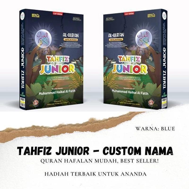 Product image Al Quran Cordoba - Custom Nama Kids Tahfiz Junior - PO B5 Blue
