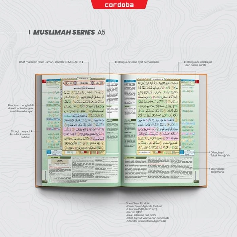 Product image Cordoba - Al Quran Hufaz Jaket Agenda Muslimah Hafalan Mudah A5 Random