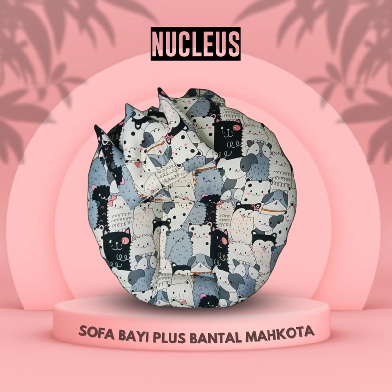 Product image Nucleus - [Paket Usaha 6pcs] Nucleus - Sofa Bayi Plus Bantal Mahkota Super Empuk 65 Random