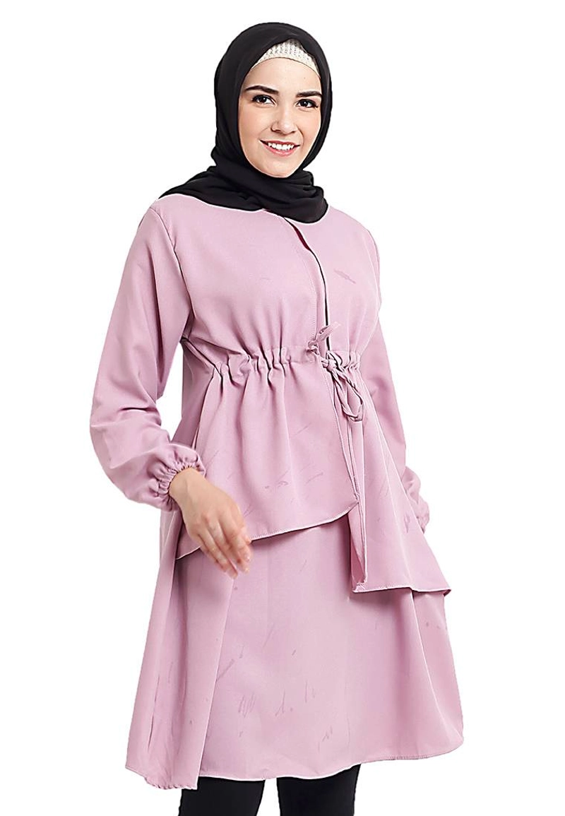 Product image CBR Six - Tunik Wanita Moscrepe Opc001 All Size Fit L Merah Muda