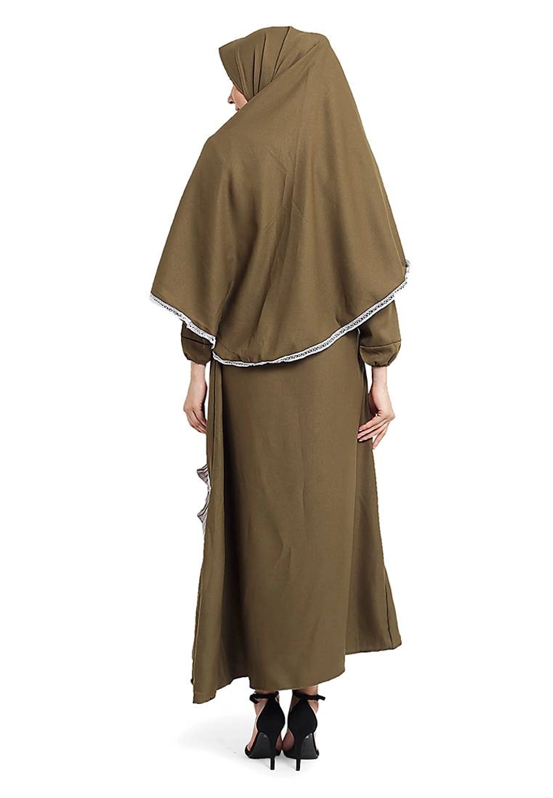 Product image CBR Six - Gamis Wanita Moscrepe Bonus Kerudung Opc018 All Size Fit L Coklat