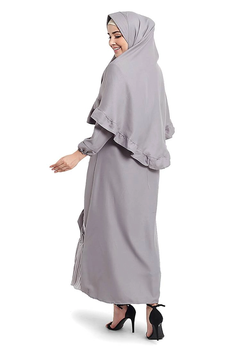 Product image CBR Six - Gamis Wanita Moscrepe Bonus Kerudung Opc015 All Size Fit L Abu