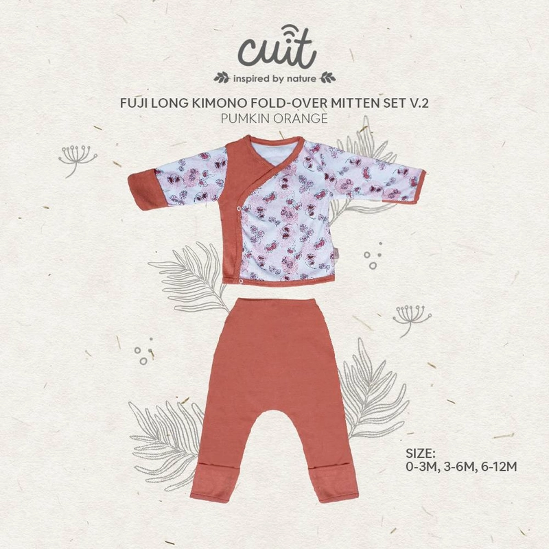 Product image CUIT Baby Fuji Long Kimono Fold-Over Mitten Set  0-12 Month V.2 M (6-12 Bulan) Red