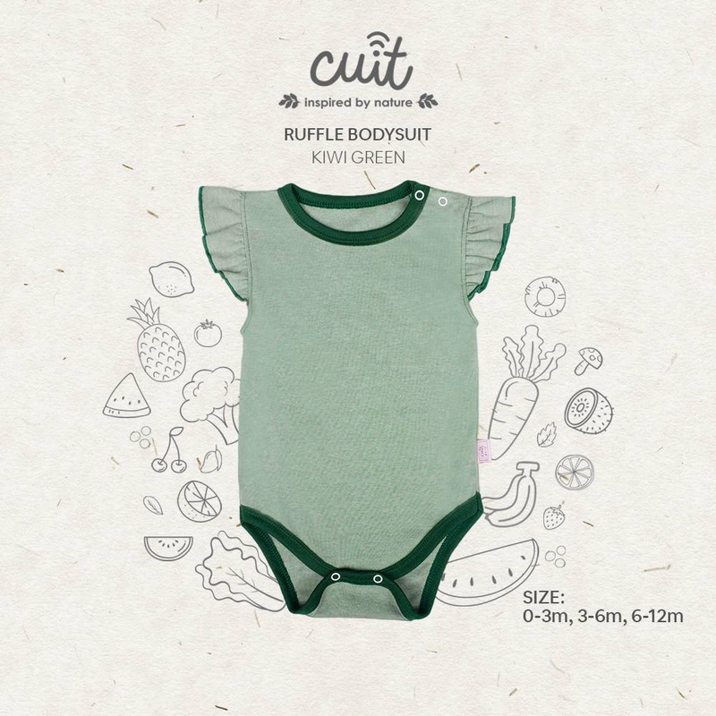 Product image CUIT Baby Newborn - 6 Bulan Ruka Ruffle Bodysuit Anak Perempuan Furutsu Series M (6-12 bulan) Green