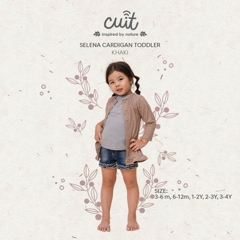 Product image CUIT Baby Selena Cardigan Rib Knit Anak Usia 3 Bulan - 4 Tahun M (6-12 bulan) Khaki