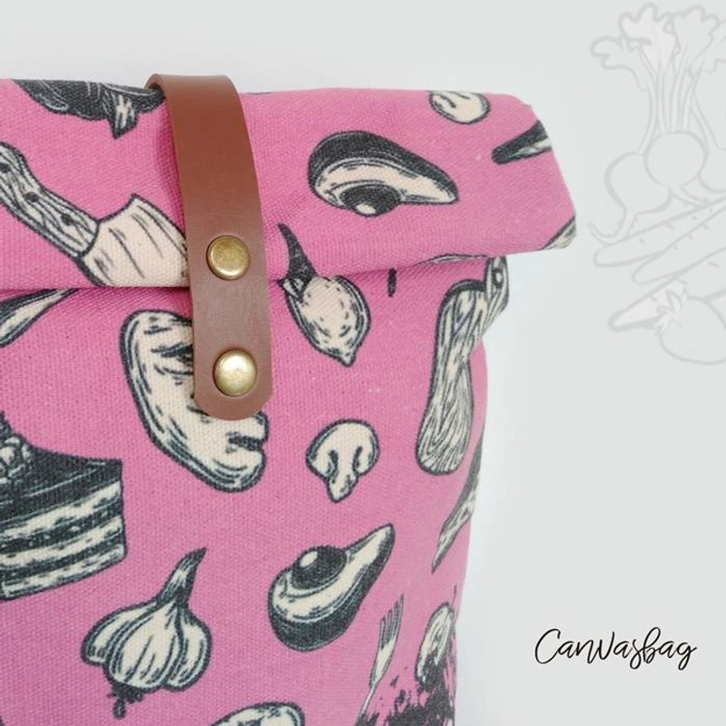 Product image Dewani - Lunch Bag SET Canvas Art 02, Tas bekal Kanvas, Pouch Canvas 37 x 21 x 9 cm Cream