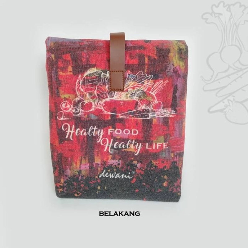 Product image Dewani - Lunch Bag SET Canvas Art 05, Tas bekal Kanvas, Pouch Canvas 37 x 21 x 9 cm Cream