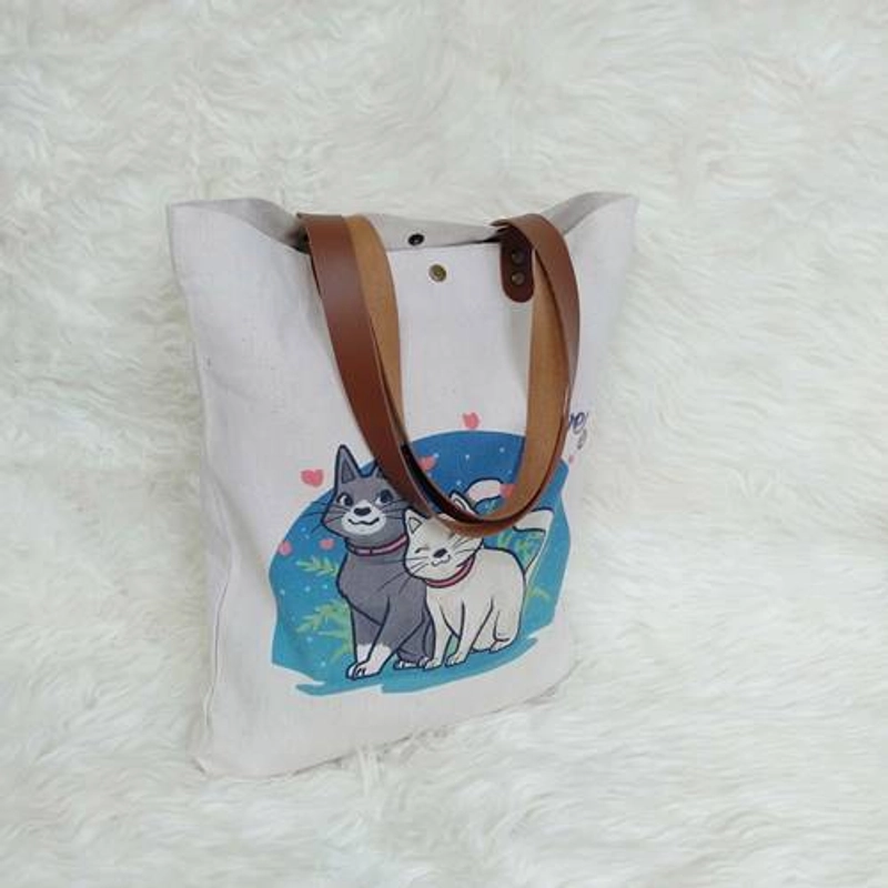 Product image Dewani Totebag Set Seri Kartun Kucing CTC-S05 40 x 36 x 5 cm Cream