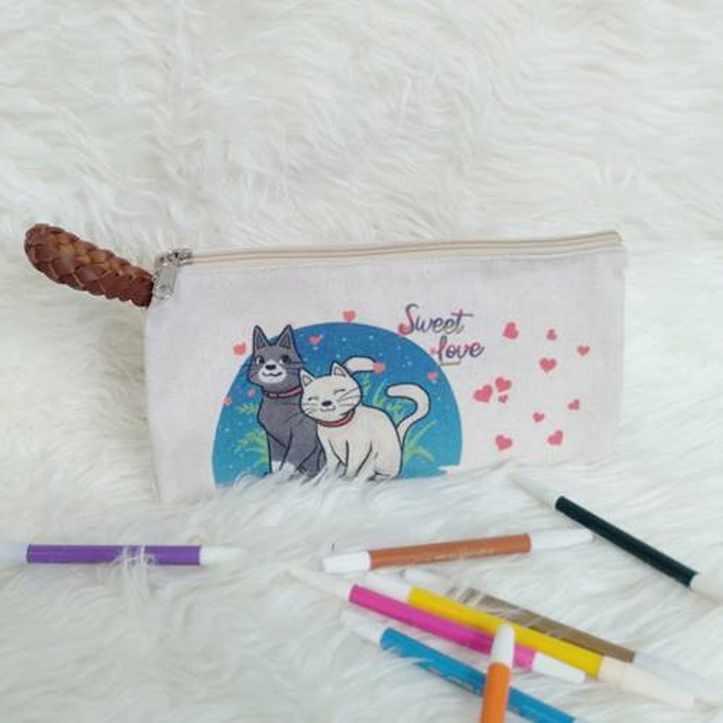 Product image Dewani Totebag Set Seri Kartun Kucing CTC-S05 40 x 36 x 5 cm Cream