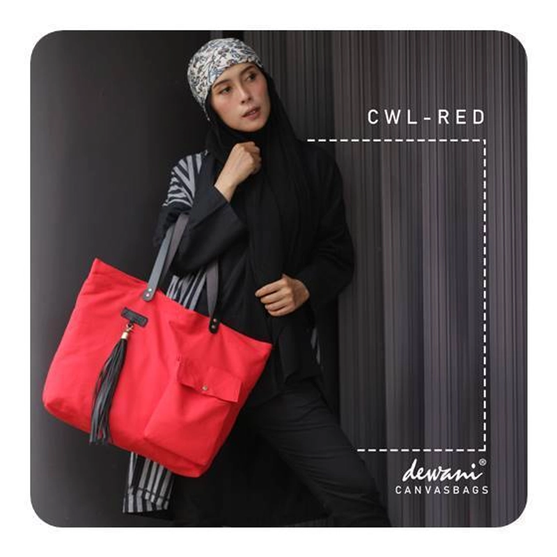 Product image Dewani Totebag Canvas CWL-Red 49 x 35 x 10cm