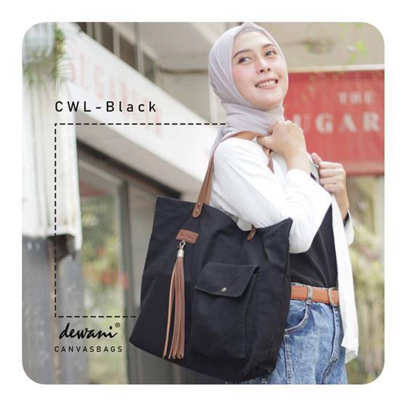 Product image Dewani Totebag Canvas CWL-Black 49 x 35 x 10cm