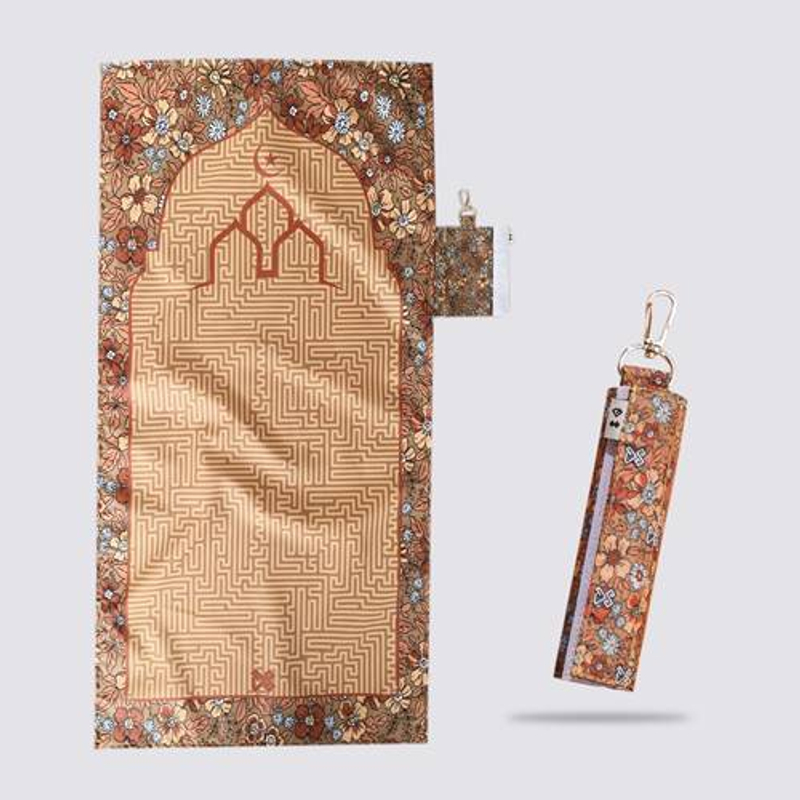Product image DS Modest - Sajadah Genggam Traveling MURI Motif Women Series 90 x 49 cm Brown