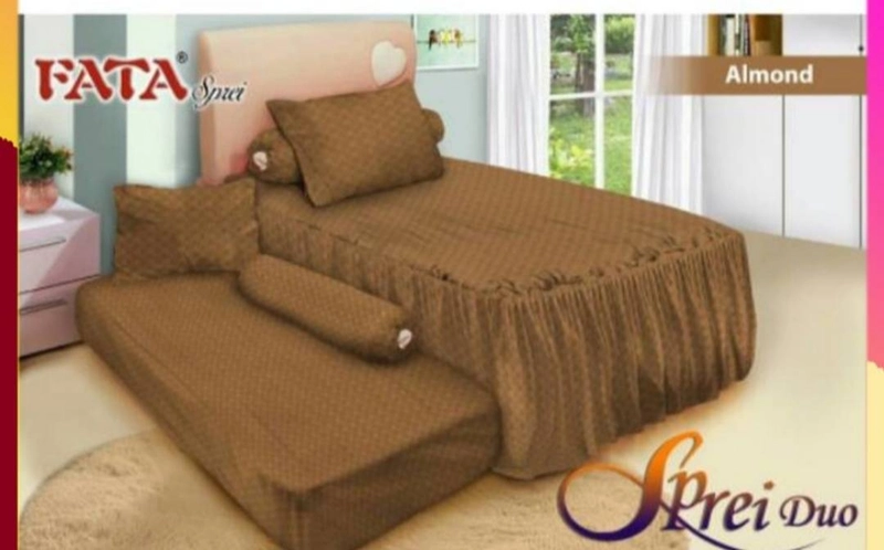 Product image Dylan 19 - Sprei FATA Jaguard Sorong 2in1 Polos Emboss (Almond, 120x200, Pcs)