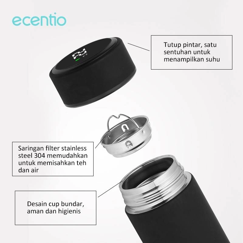Product image Ecentio Surabaya - Smart Insulation Cup SICE-8301 500 ml Black