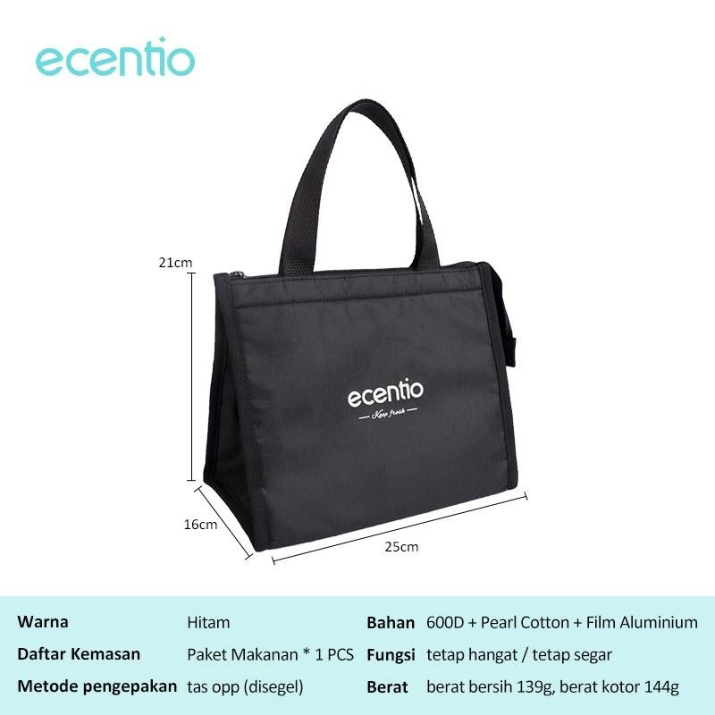 Product image Ecentio Surabaya - Small Aluminum Foil Tote Bag Black 25 * 16 * 21cm