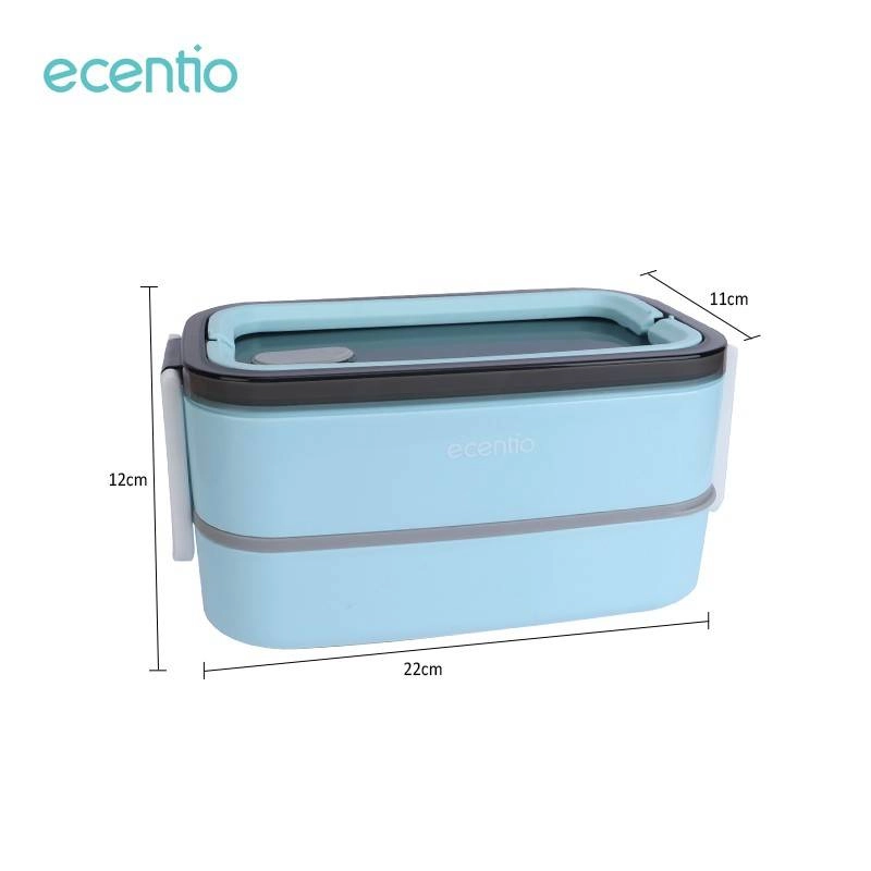 Product image Ecentio Surabaya - Double Decker Portable Lunch Box DLBE-0401 Blue 1600ml