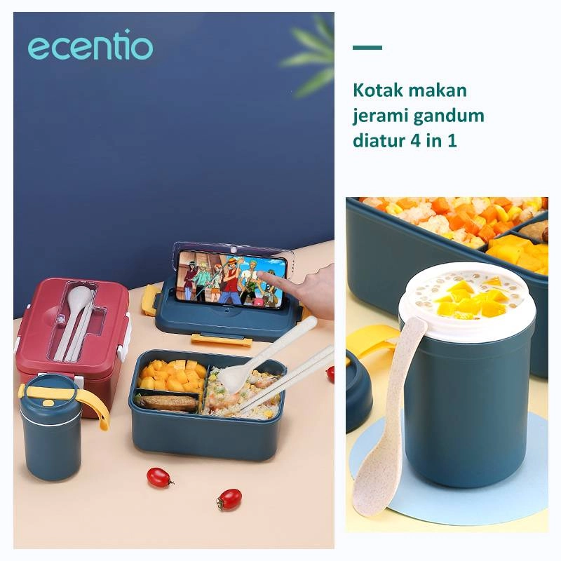 Product image ecentio Lunch box set with handle LBHE-7501 1000 ml Dark Blue