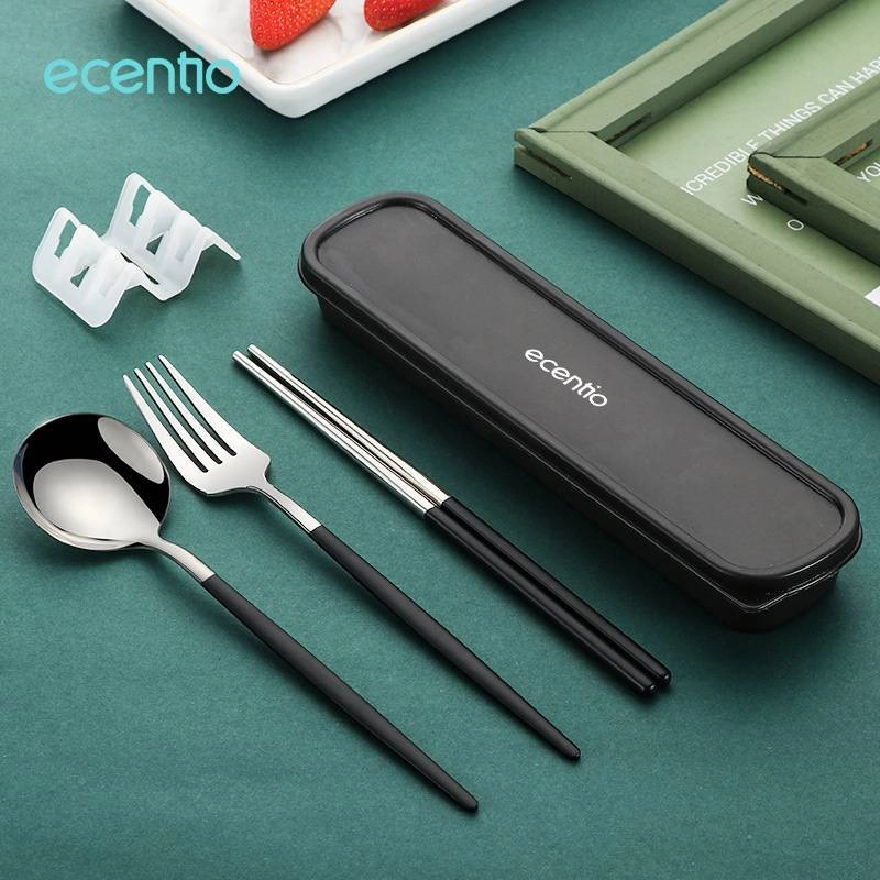 Product image Ecentio Stainless Steel Tableware Sets 3PCS ST3E-8501 24.0*6.0*3.0 Black+Sliver