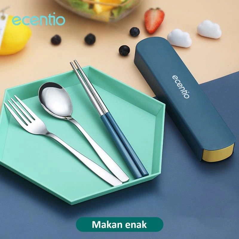 Product image ecentio Stainless Steel Tableware Sets 3PCS  ST3E-8701 20.0*4.5*2.5 Dark Green