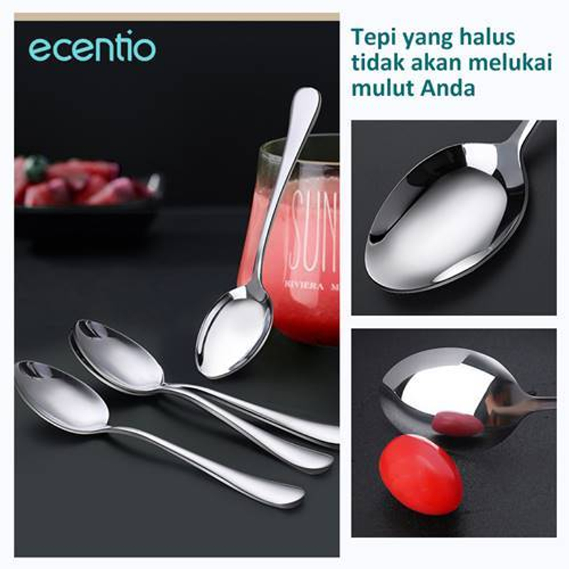Ecentio Stainless Steel Tableware Sets 2PCS ST3E-8801 20.0*4.5*2.5 Dark Blue