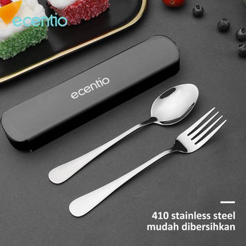 Product image Ecentio Stainless Steel Tableware Sets 2PCS ST3E-8801 20.0*4.5*2.5 Black