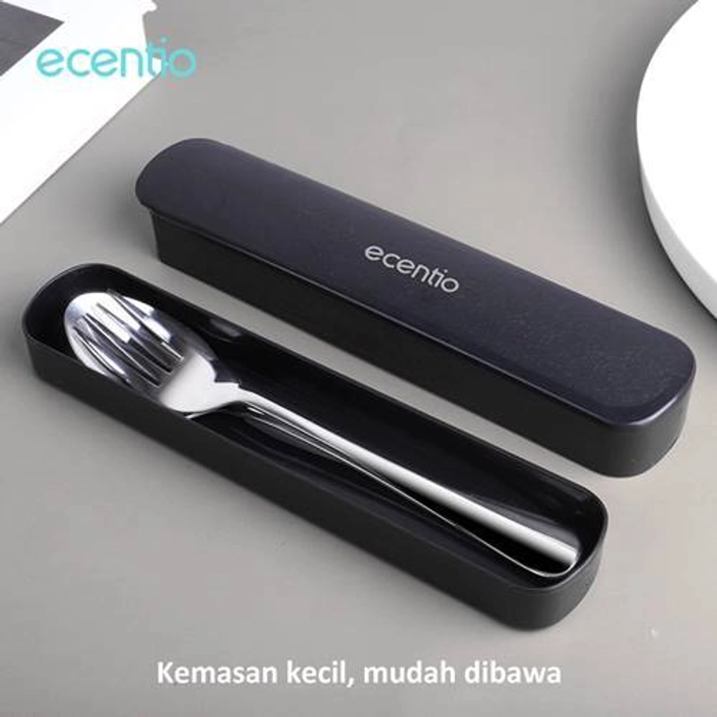 Product image Ecentio Stainless Steel Tableware Sets 2PCS ST3E-8801 20.0*4.5*2.5 Black