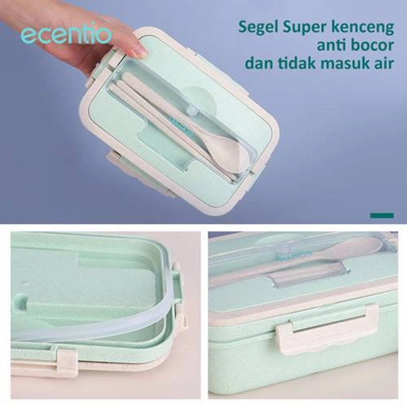 Product image Ecentio - Wheat Straw Lunch Box WLBNE-6201 1000 Ml Blue