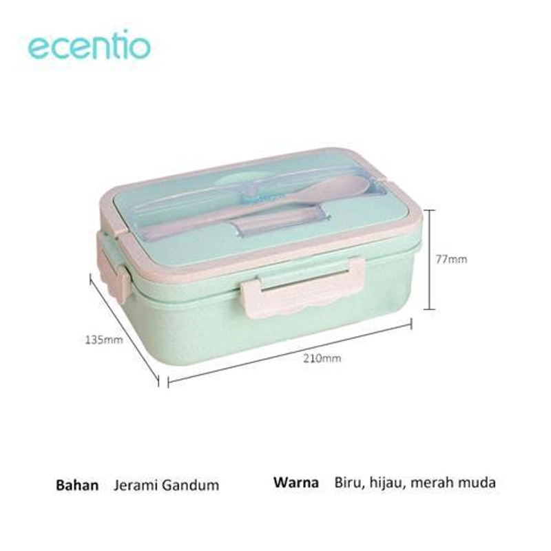 Product image Ecentio - Wheat Straw Lunch Box WLBNE-6201 1000 Ml Blue