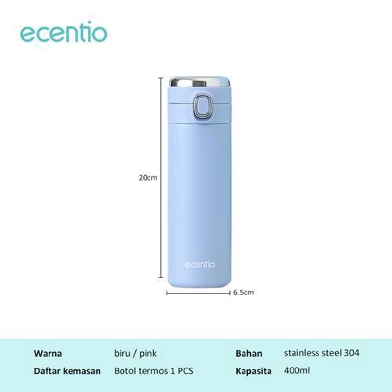 Product image Ecentio - Smart Temperature Display Stainless Steel Vacuum Flask 400 Ml Biru