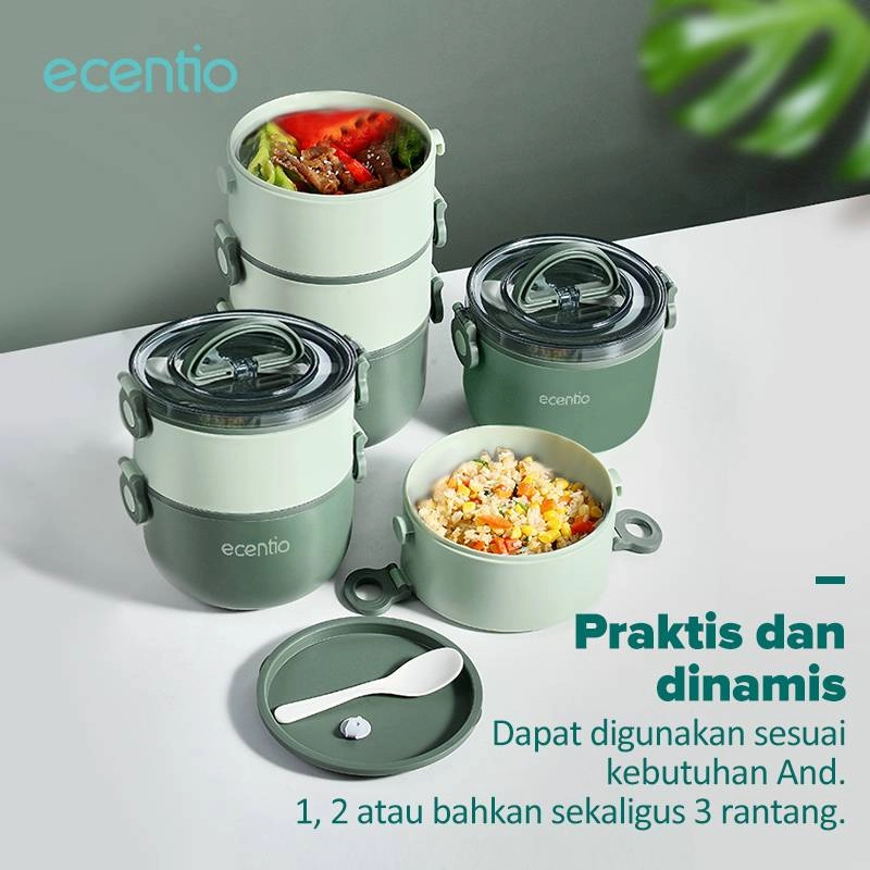 Product image Ecentio 3-layer Portable Lunch Box 3LBE-9201 2200 ml Green