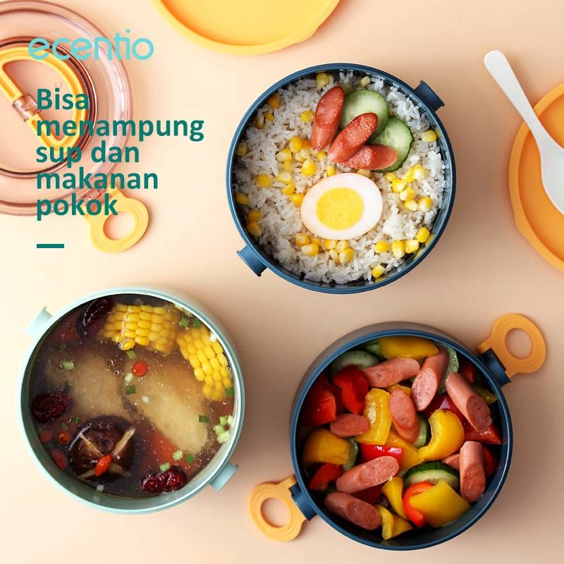 Product image Ecentio Round double lunch box RDLB-0501 1600 ml Blue