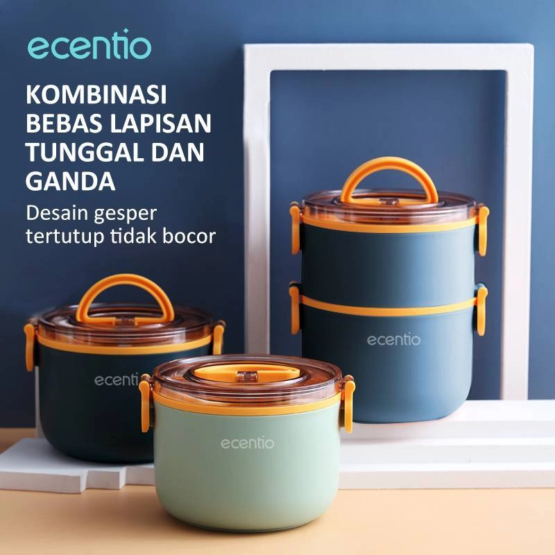 Product image Ecentio Round double lunch box RDLB-0501 1600 ml Blue