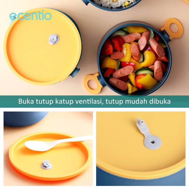 Product image Ecentio Round double lunch box RDLB-0501 1600 ml Blue