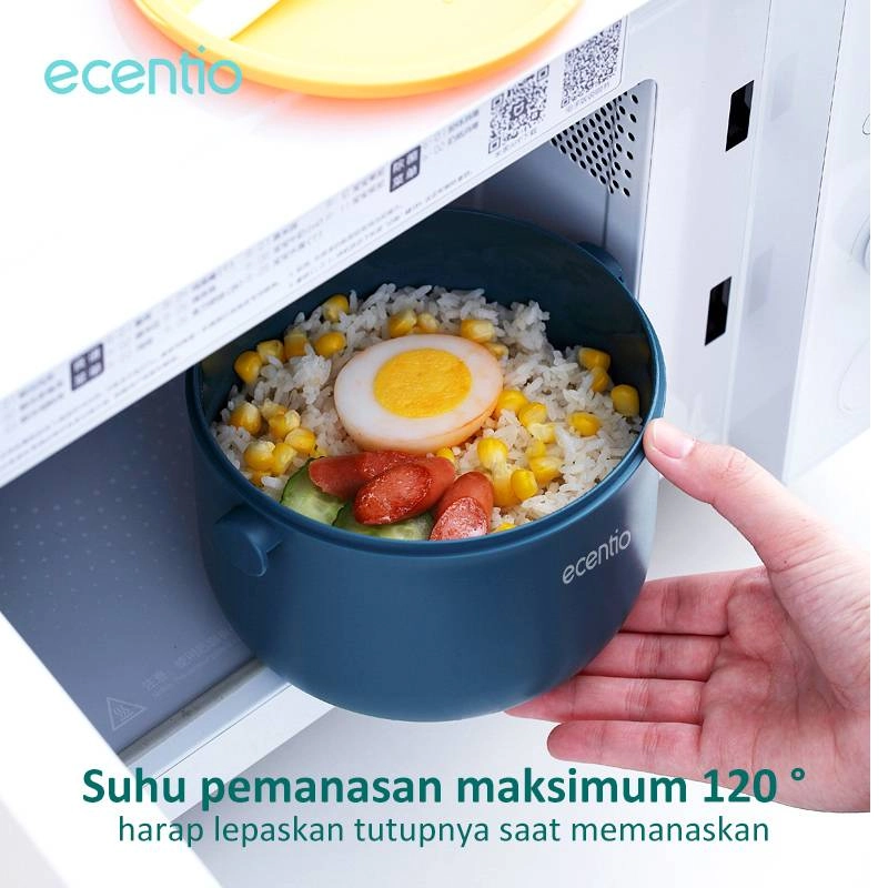 Product image Ecentio Round double lunch box RDLB-0501 1600 ml Blue