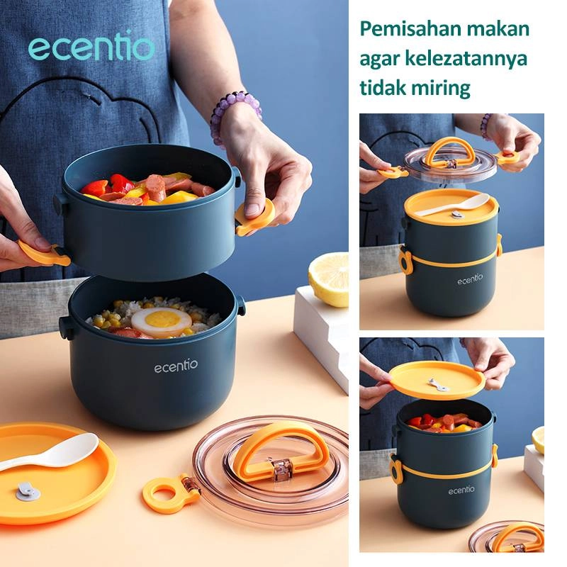 Product image Ecentio Round double lunch box RDLB-0501 1600 ml Blue