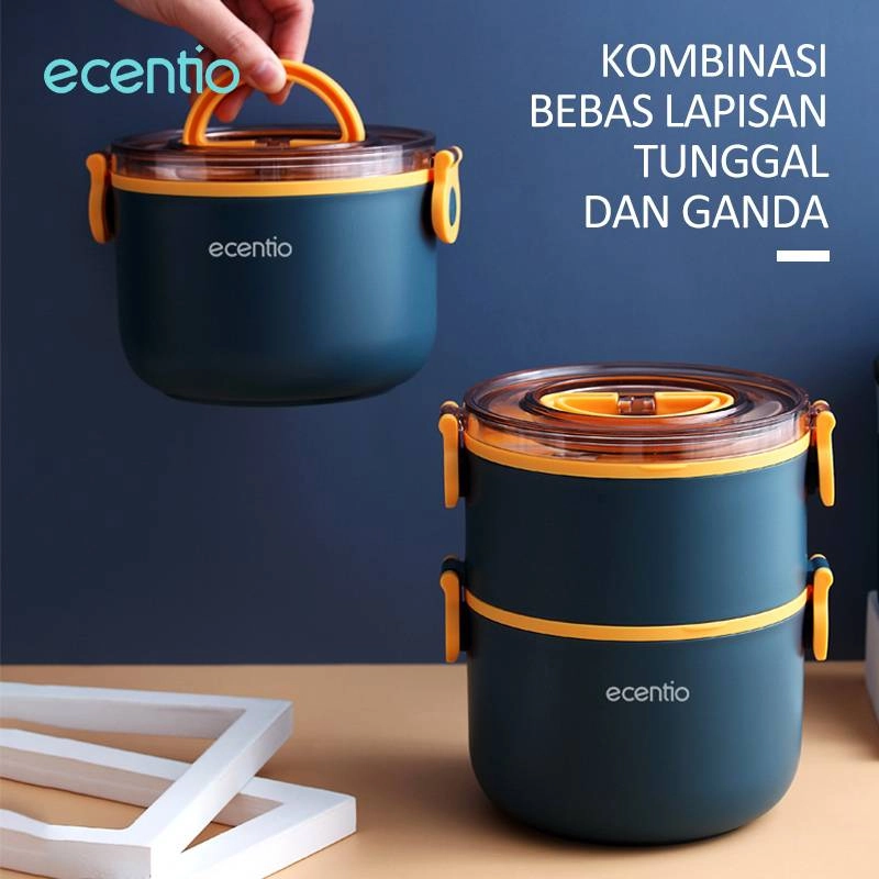 Product image Ecentio Round double lunch box RDLB-0501 1600 ml Blue