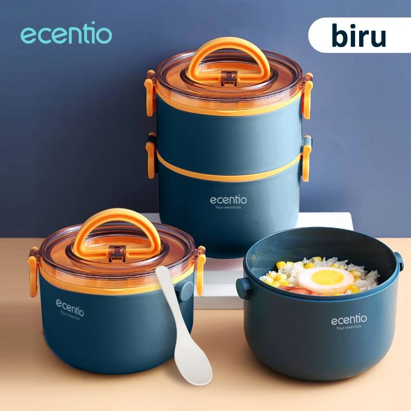 Product image Ecentio Round double lunch box RDLB-0501 1600 ml Blue