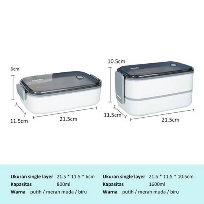 Product image Ecentio Single PP Lunch Box PLBE-3501 800 ml Blue