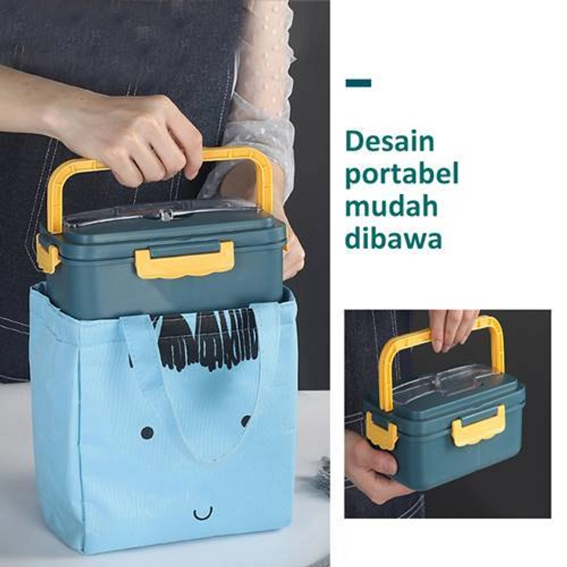 Product image Ecentio Three Compartment Portable Lunch Box PLBE-3301 1500 ml Dark Blue